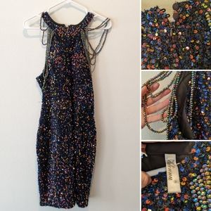 Sequin & Bead Cocktail Dress